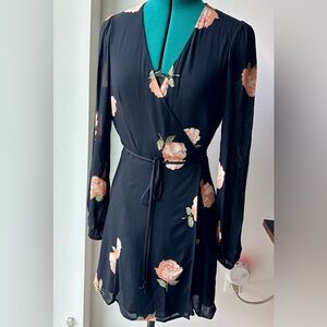 Reformation Rose Print Wrap Minidress